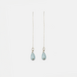 14 carat white gold chain earrings with aquamarine