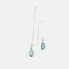 14 carat white gold chain earrings with aquamarine