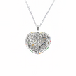 Elegant silver necklace with a multicolored heart pendant