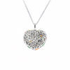 Elegant silver necklace with a multicolored heart pendant