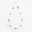 14 carat gold necklace with natural labradorite rubies