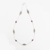 14 carat gold necklace with natural labradorite rubies