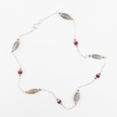 14 carat gold necklace with natural labradorite rubies