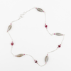 14 carat gold necklace with natural labradorite rubies