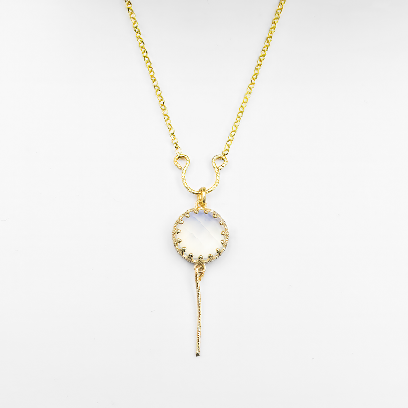 שרשרת כסף ואופלייט לבן