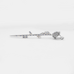 Long and delicate luxurious silver earrings in shades of amethyst