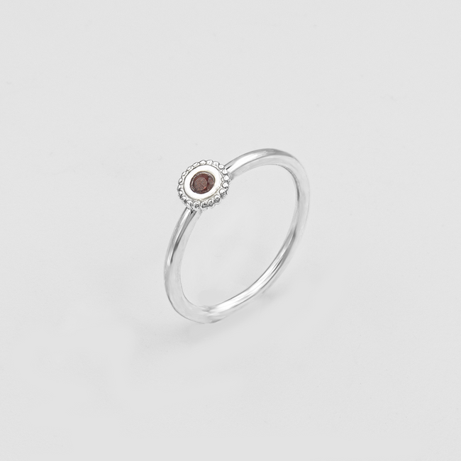 Silver ring with ruby