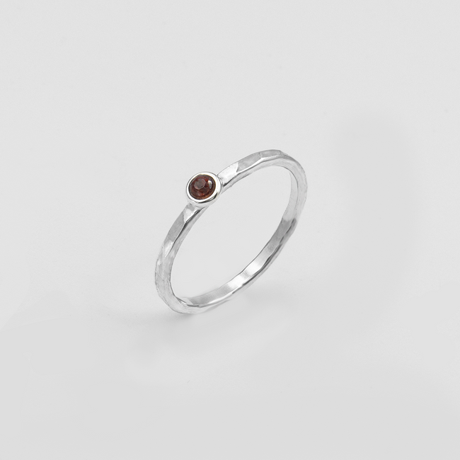 14k white gold ring with rubies