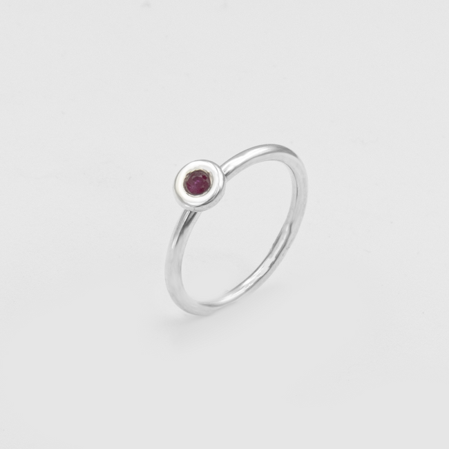 14K gold ring with rubies