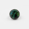 Silver ring with chrysocolla