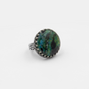 Silver ring with chrysocolla