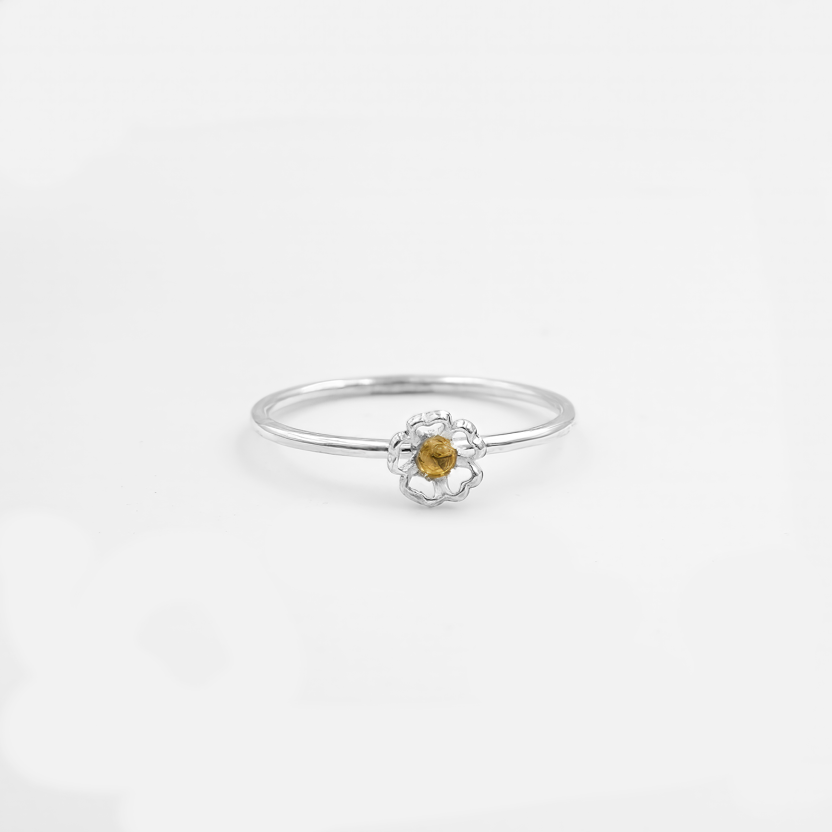 טבעת זהב 14  קרט עם סיטרין