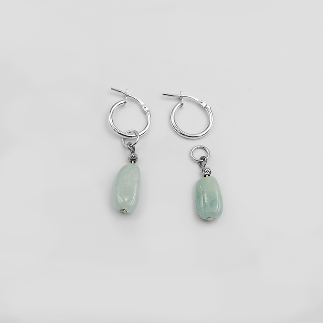 Nancy earrings with aquamarine charms