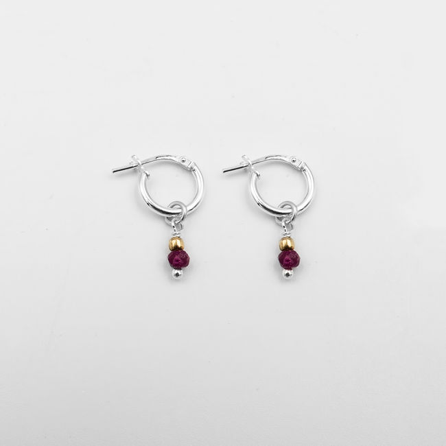 Naomi 14 carat gold earrings with natural multi charms