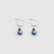 Earrings with 14k white gold ruby ​​and kyanite charms