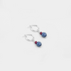 Earrings with 14k white gold ruby ​​and kyanite charms