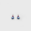 Earrings with 14k white gold ruby ​​and kyanite charms