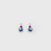 Earrings with 14k white gold ruby ​​and kyanite charms