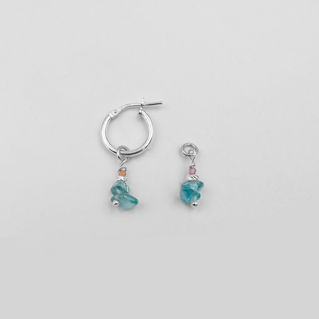 Miranda earrings with apatite charms and pink tourmaline