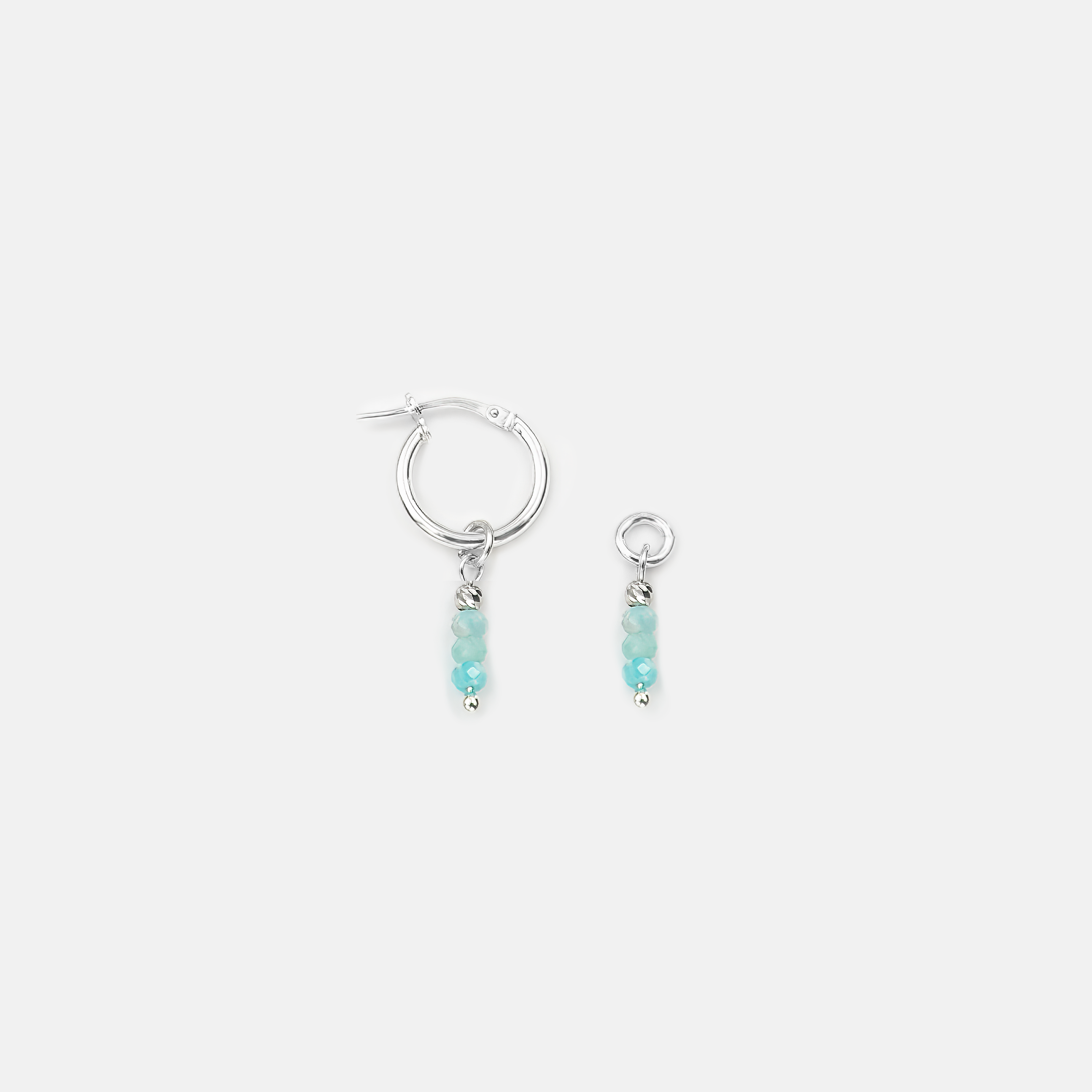 Amanda set of earrings with aquamarine charms