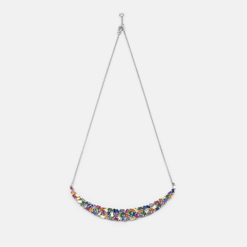 שרשרת כסף עם תליון לב בגווני קשת – תכשיט שכולו אהבה, אור וצבע. פריט מושלם לשדרוג ההופעה וכתוספת עם אמירה אישית ואופטימית.
#תכשיטעםנוכחות #שרשרתצבעונית #אופנהנשית #תליוןלב #סטיילאישי