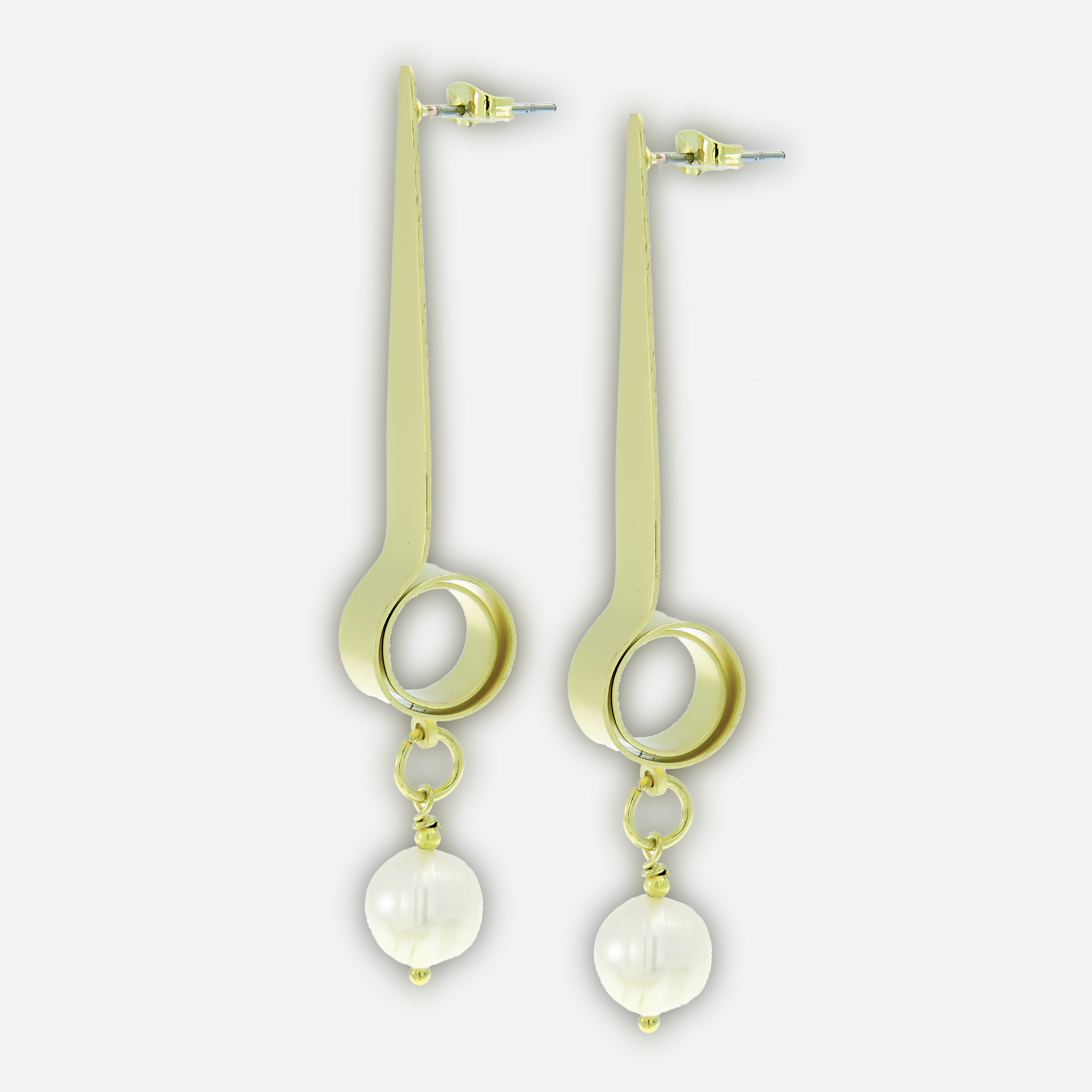 עגילים ארוכים אופנתיים עם פנינה