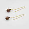 Necklace earrings with baroque pearls in chocolate color