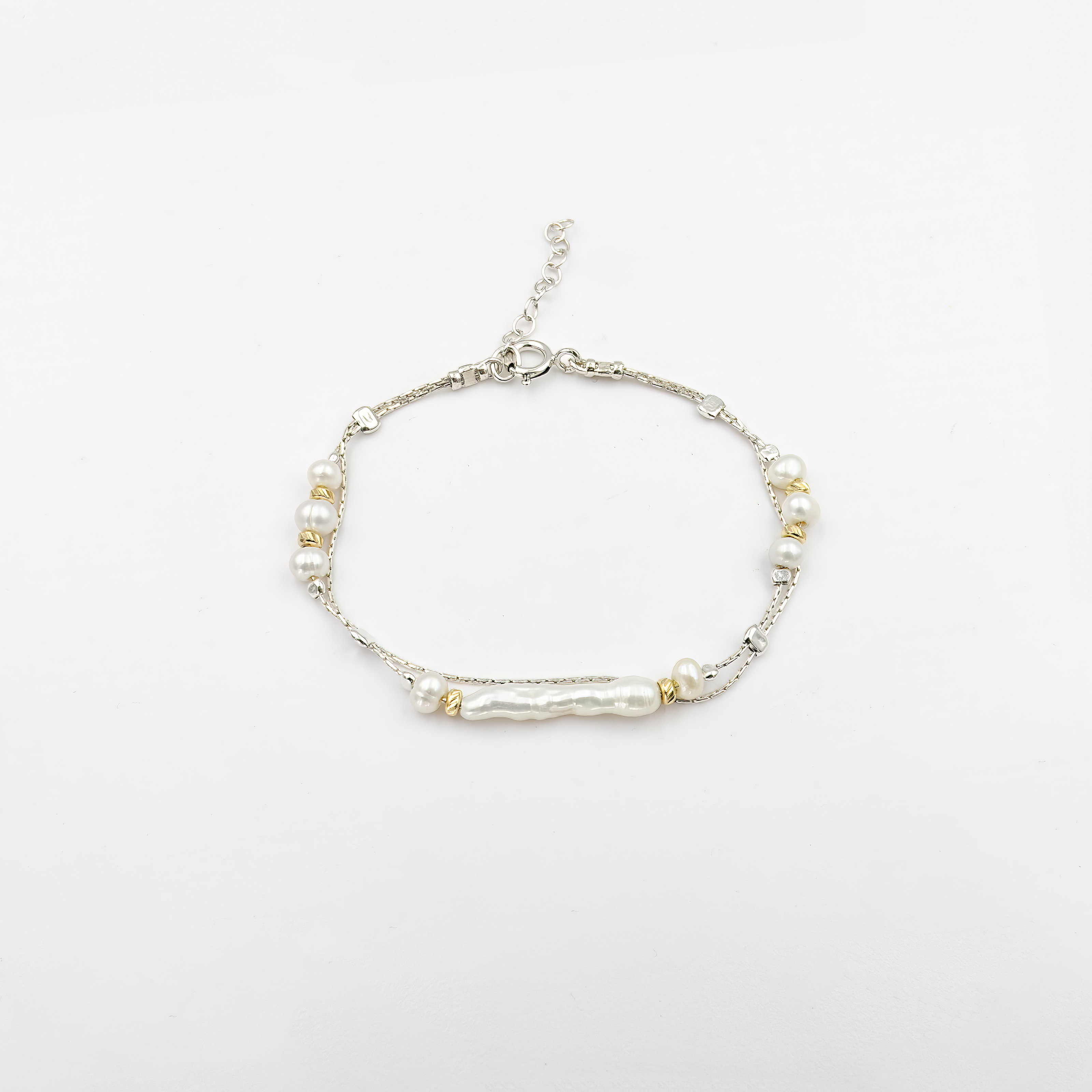 צמיד פנינה לבנה