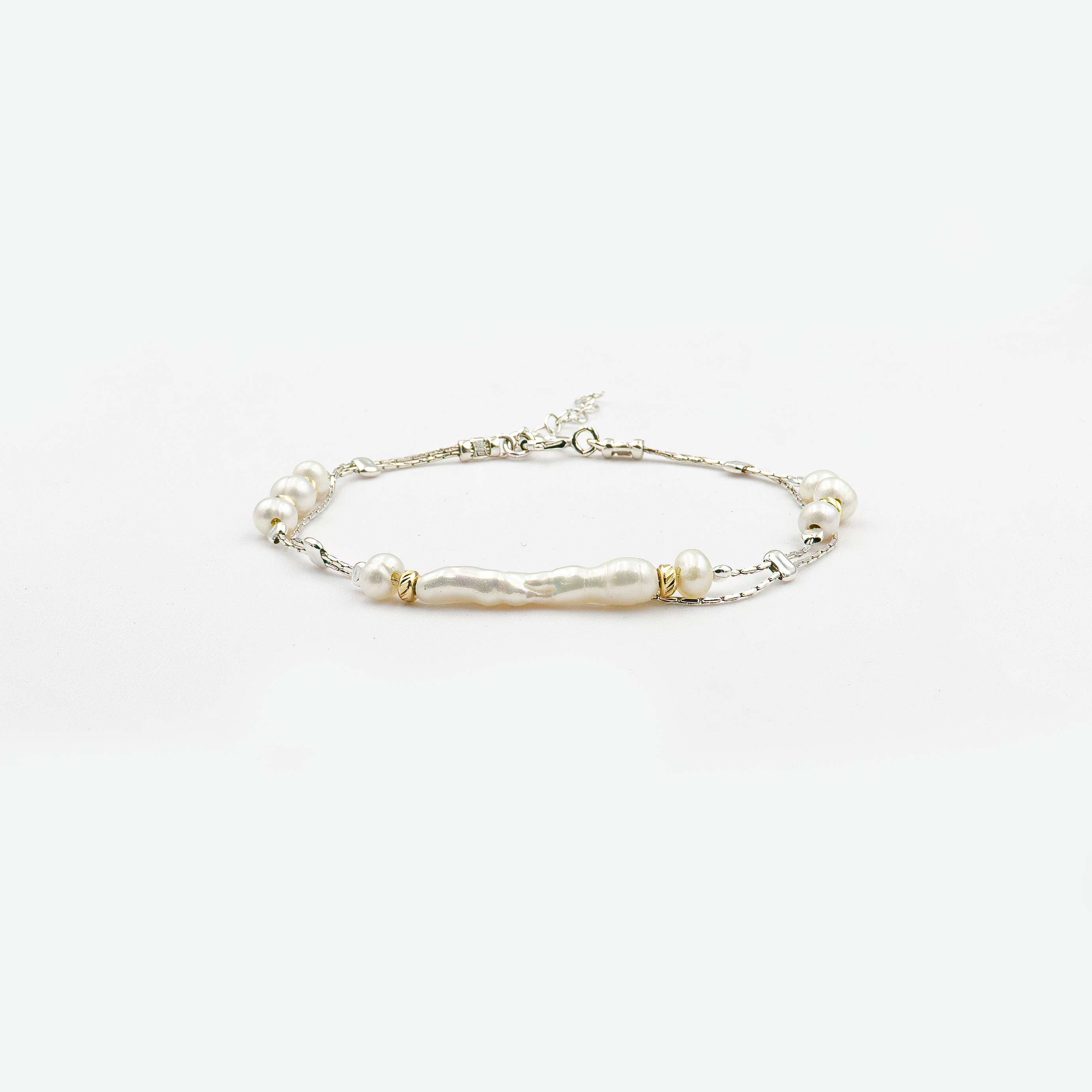 צמיד פנינה לבנה