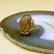 Silver ring with rutile quartz