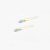 14 carat gold chain earrings with aquamarine