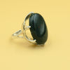 Silver ring with bloodstone