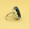 Silver ring with bloodstone