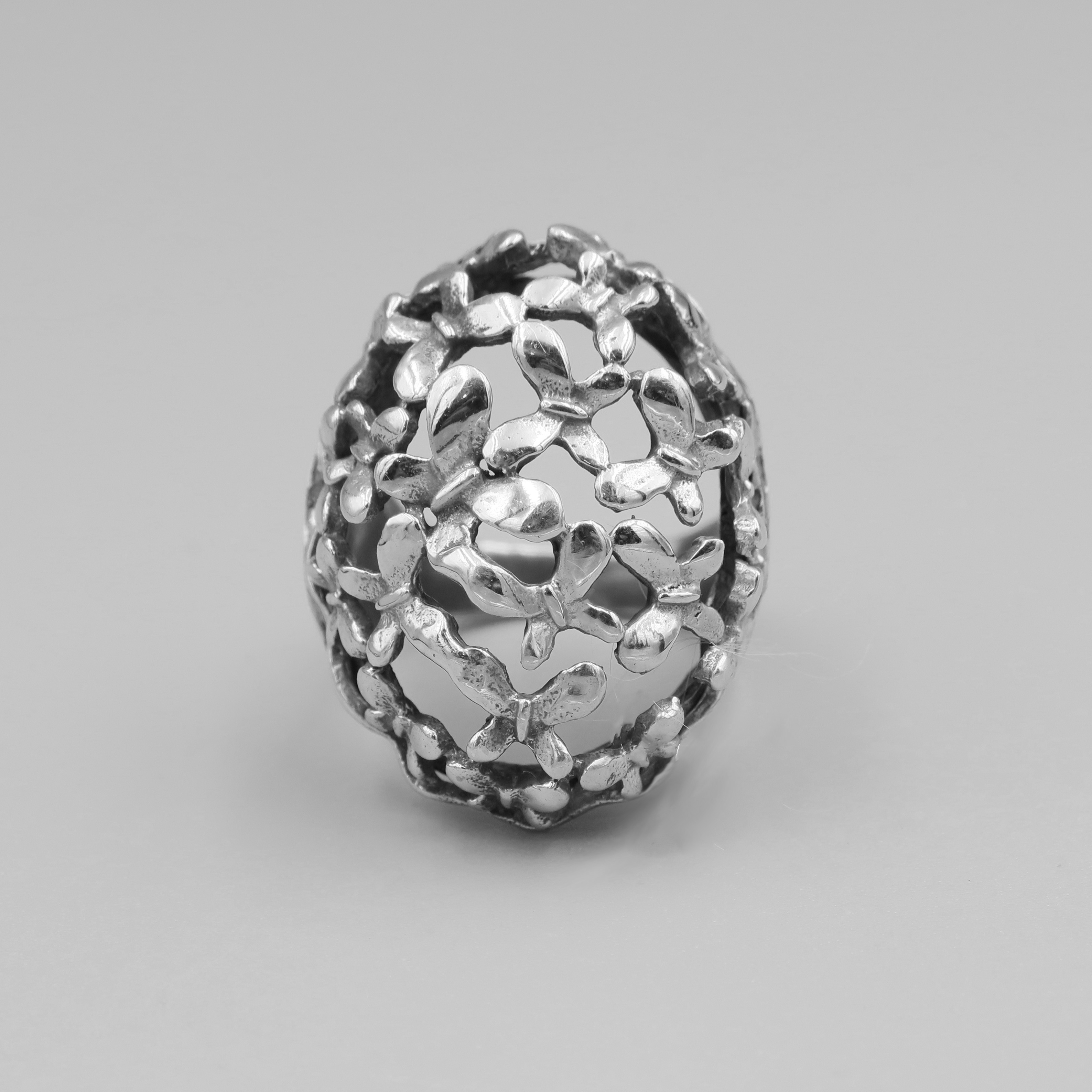 Silver butterfly ring