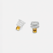 14 karat white gold earrings with a citrine stone