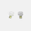 14 carat white gold earrings with chrysolite stones