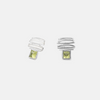 14 carat white gold earrings with chrysolite stones