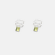 14 carat white gold earrings with chrysolite stones