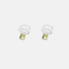 14 carat white gold earrings with chrysolite stones