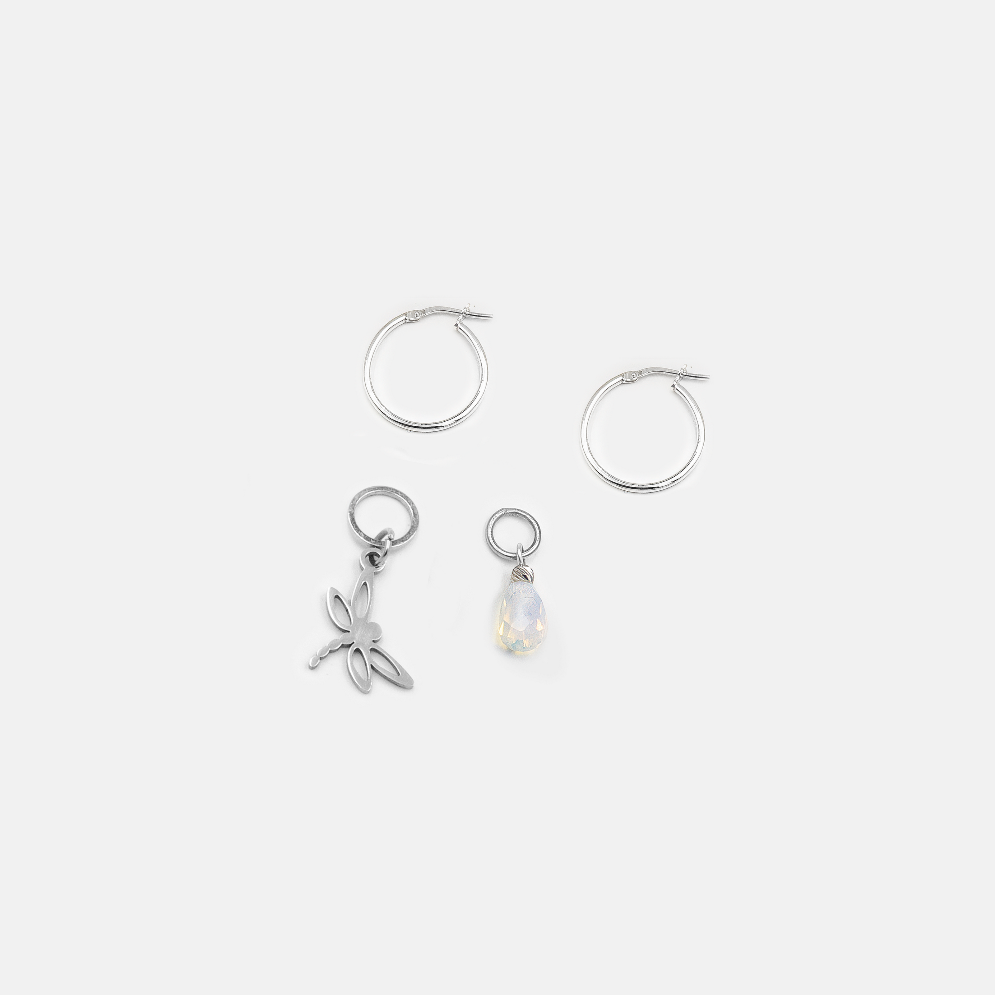 Bianca hoop earrings with 2 pendants