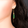 Green cake chain earrings