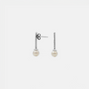 14 karat white gold earrings with a pearl