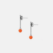 14 carat white gold earrings with coral