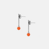 14 carat white gold earrings with coral
