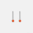 14 carat white gold earrings with coral