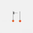 14 carat white gold earrings with coral