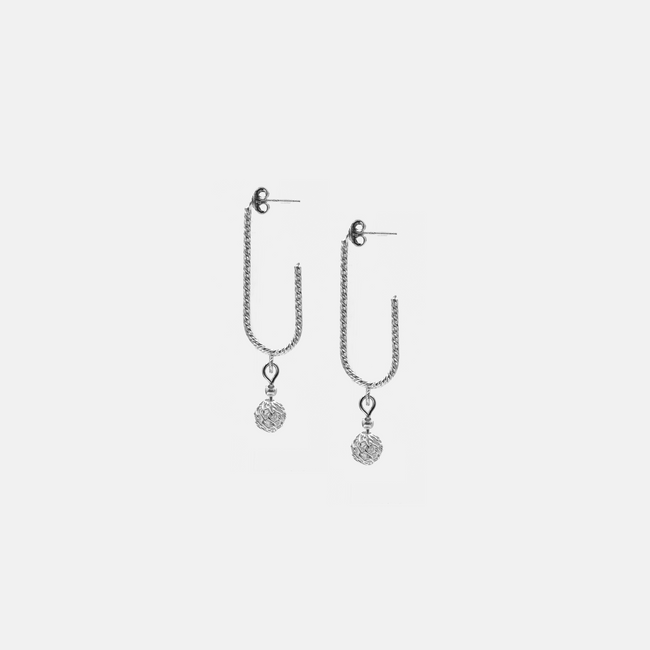 Omega silver earrings without stones