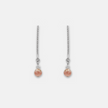 Silver earrings designed with rhodochrosite