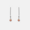 Silver earrings designed with rhodochrosite