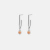 Silver earrings designed with rhodochrosite